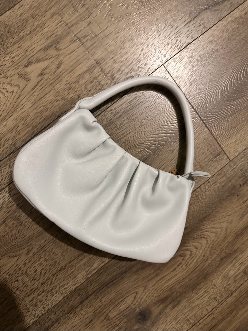 Minimalist grey Ruched Shoulder Bag